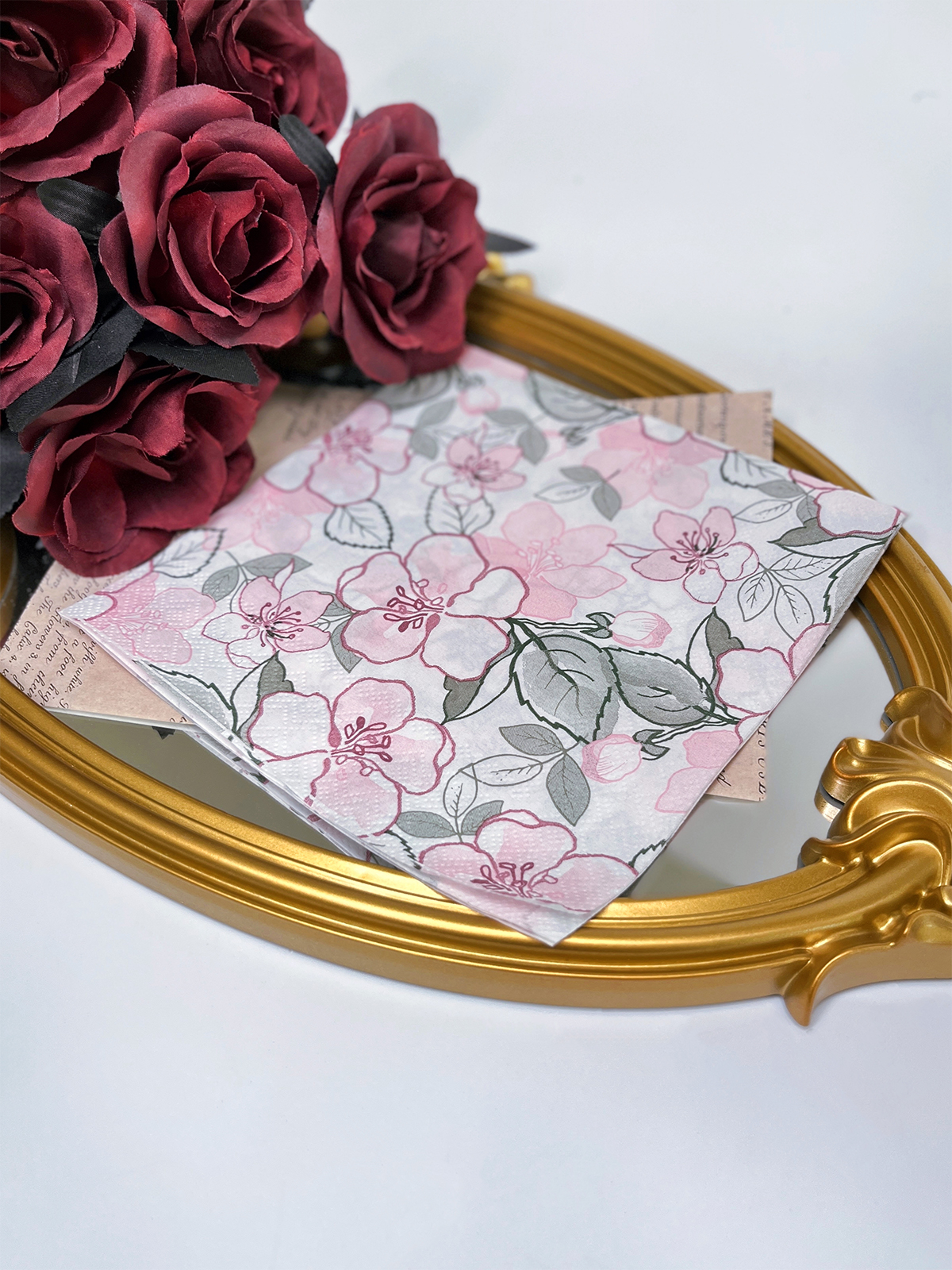 Spring Blossom Pink Floral Printing Colorful Paper Napkins