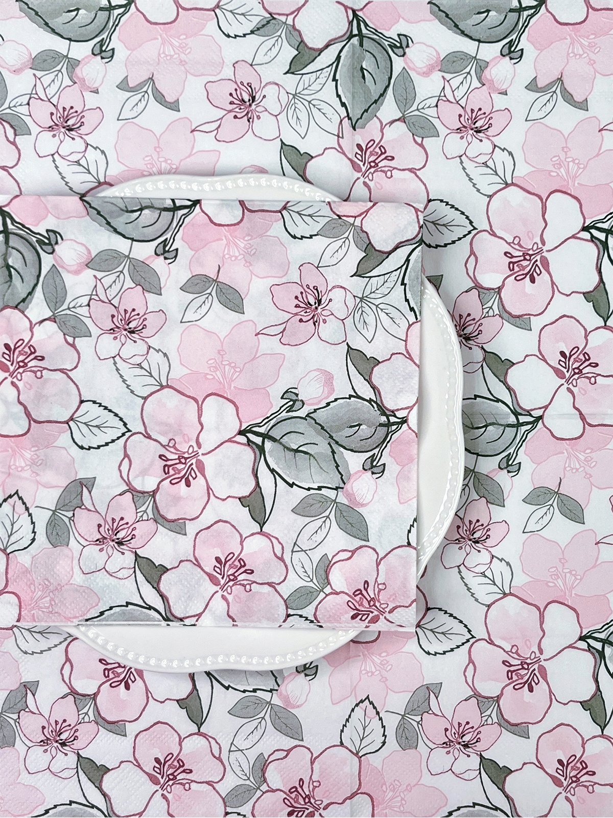 Spring Blossom Pink Floral Printing Colorful Paper Napkins