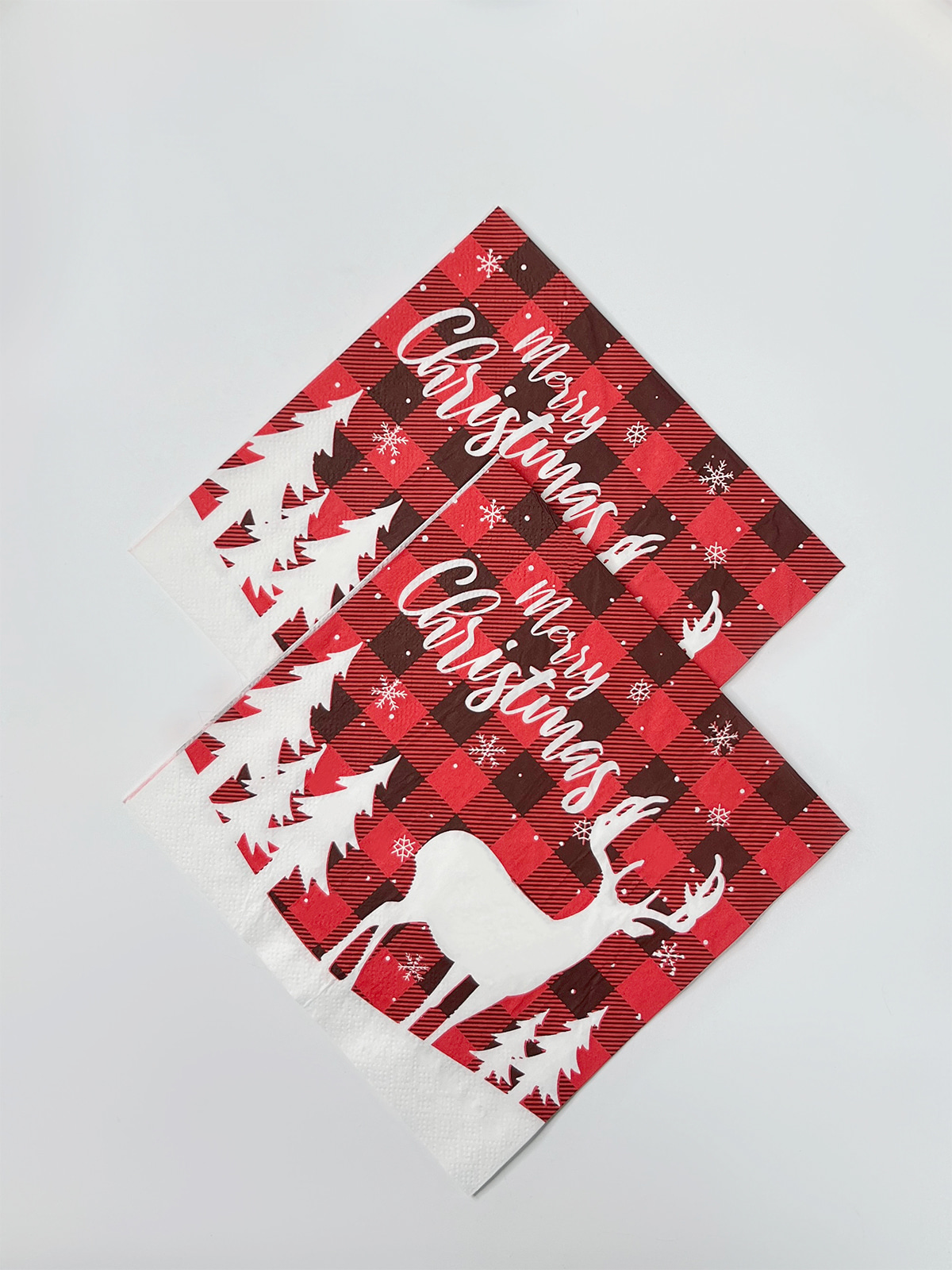 Red Christmas Decorative Paper Napkins, Napkins Paper For Decoupage