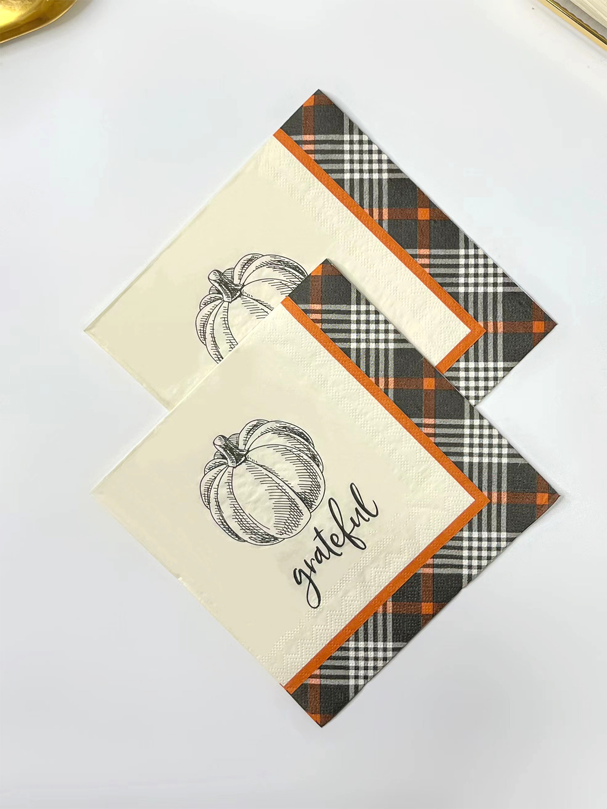 Thanksgiving Grateful Pumpkin Dinner Party Napkins