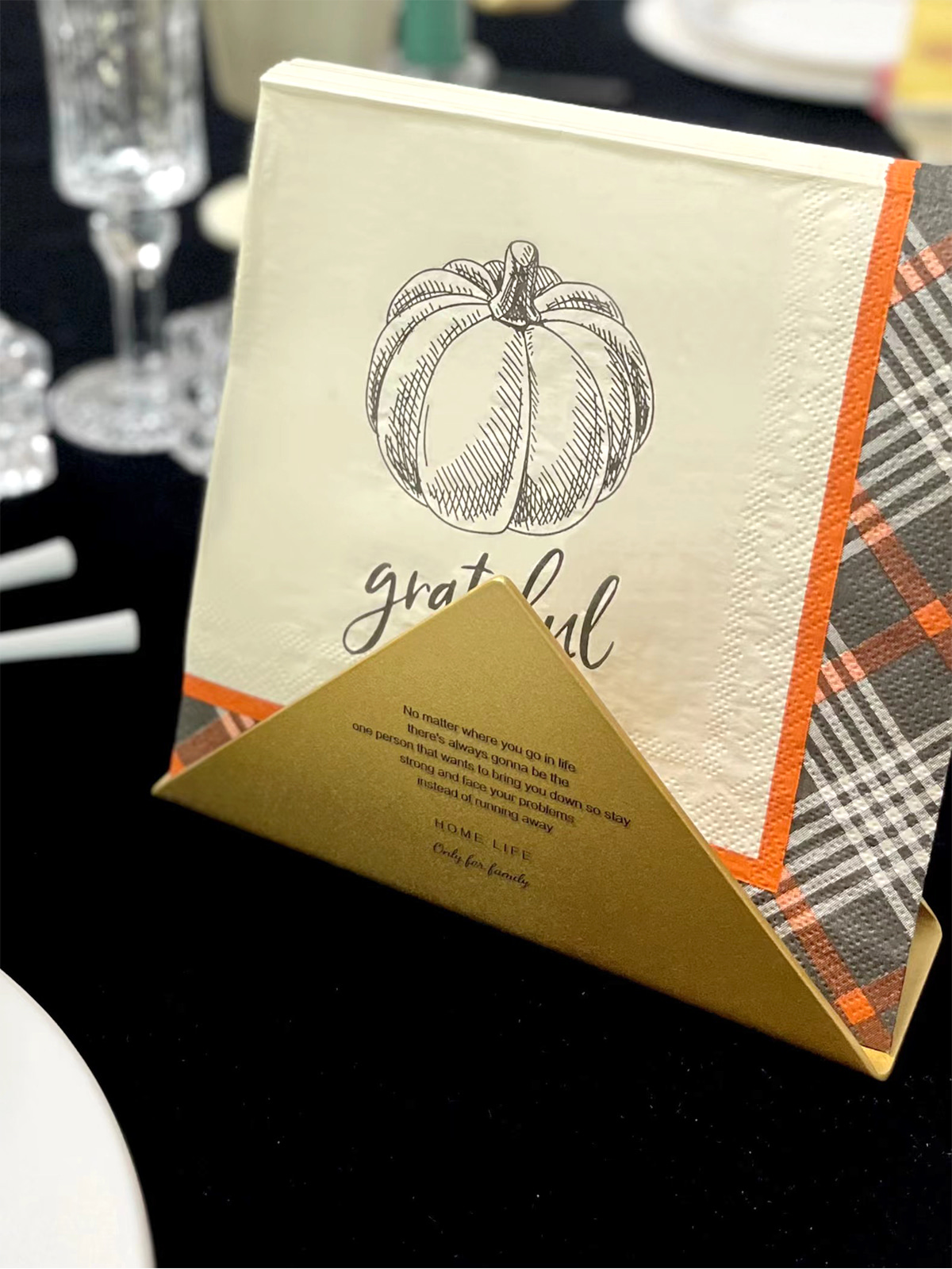 Thanksgiving Grateful Pumpkin Dinner Party Napkins