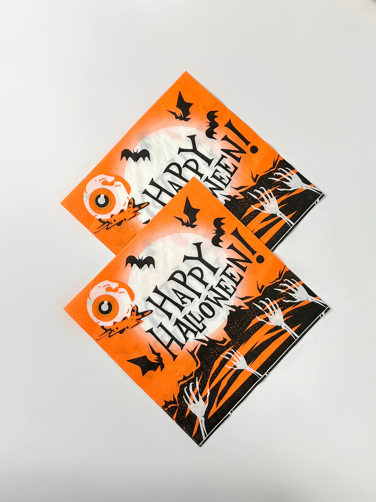 Happy Halloween Napkins, Disposable Paper Napkins Bats Decorations Dinner Napkin For Halloween