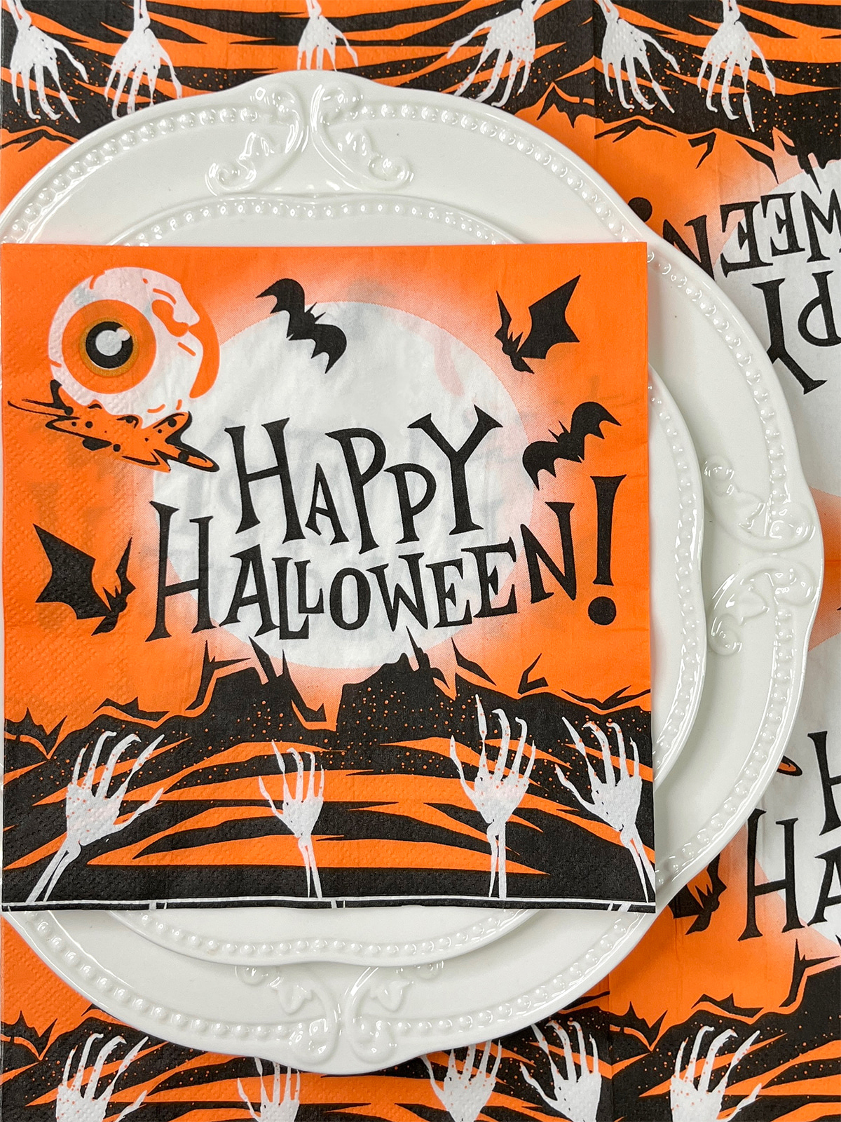 Happy Halloween Napkins, Disposable Paper Napkins Bats Decorations Dinner Napkin For Halloween