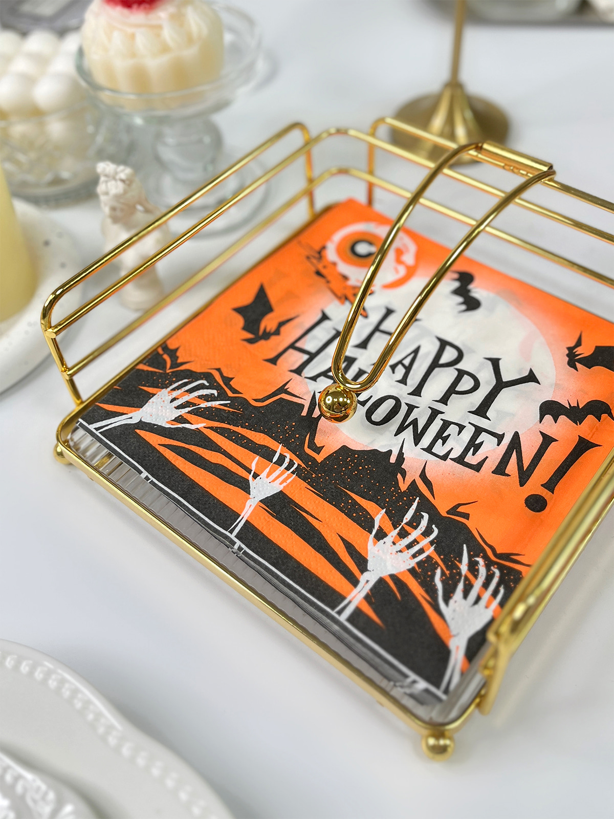 Happy Halloween Napkins, Disposable Paper Napkins Bats Decorations Dinner Napkin For Halloween