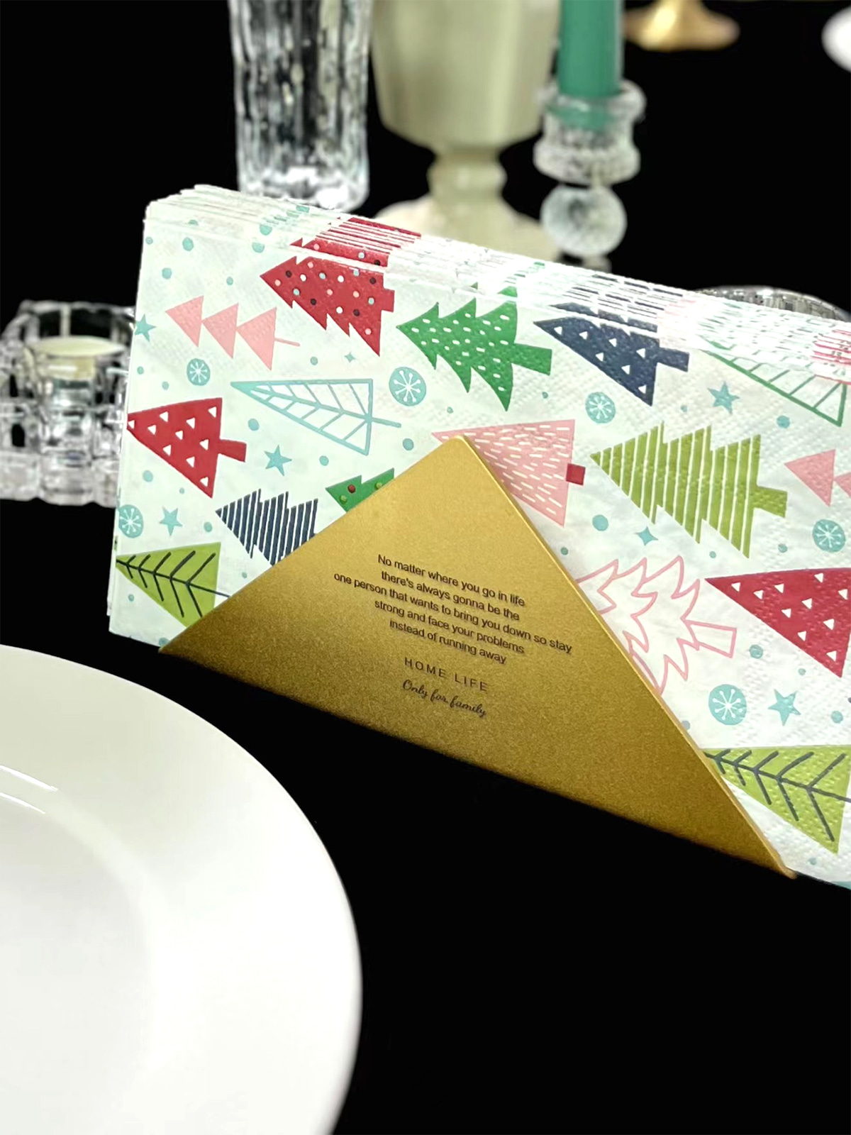 3 Ply Christmas Paper Guest Napkins, Christmas Tree Decorative Party Napkins