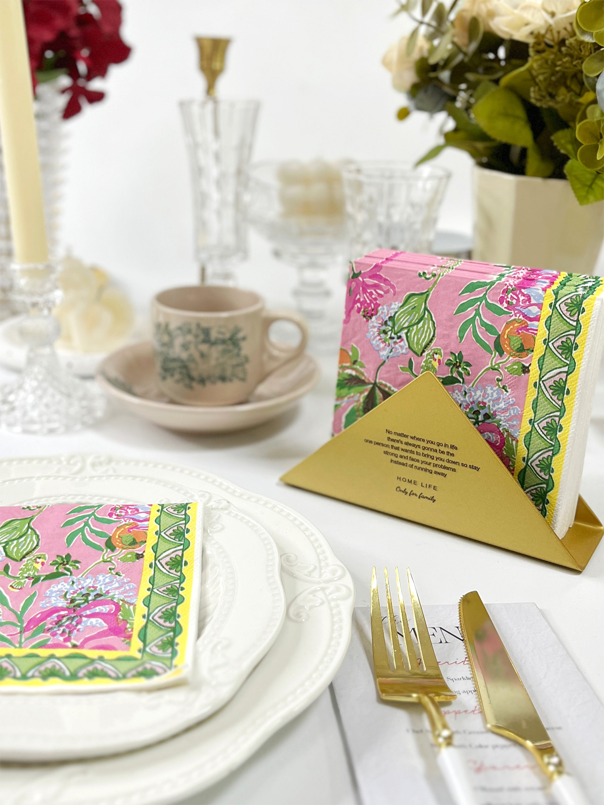 3-Ply Watercolor Floral Cocktail Paper Napkins Disposable,Wildflower Decorative Beverage Napkins 