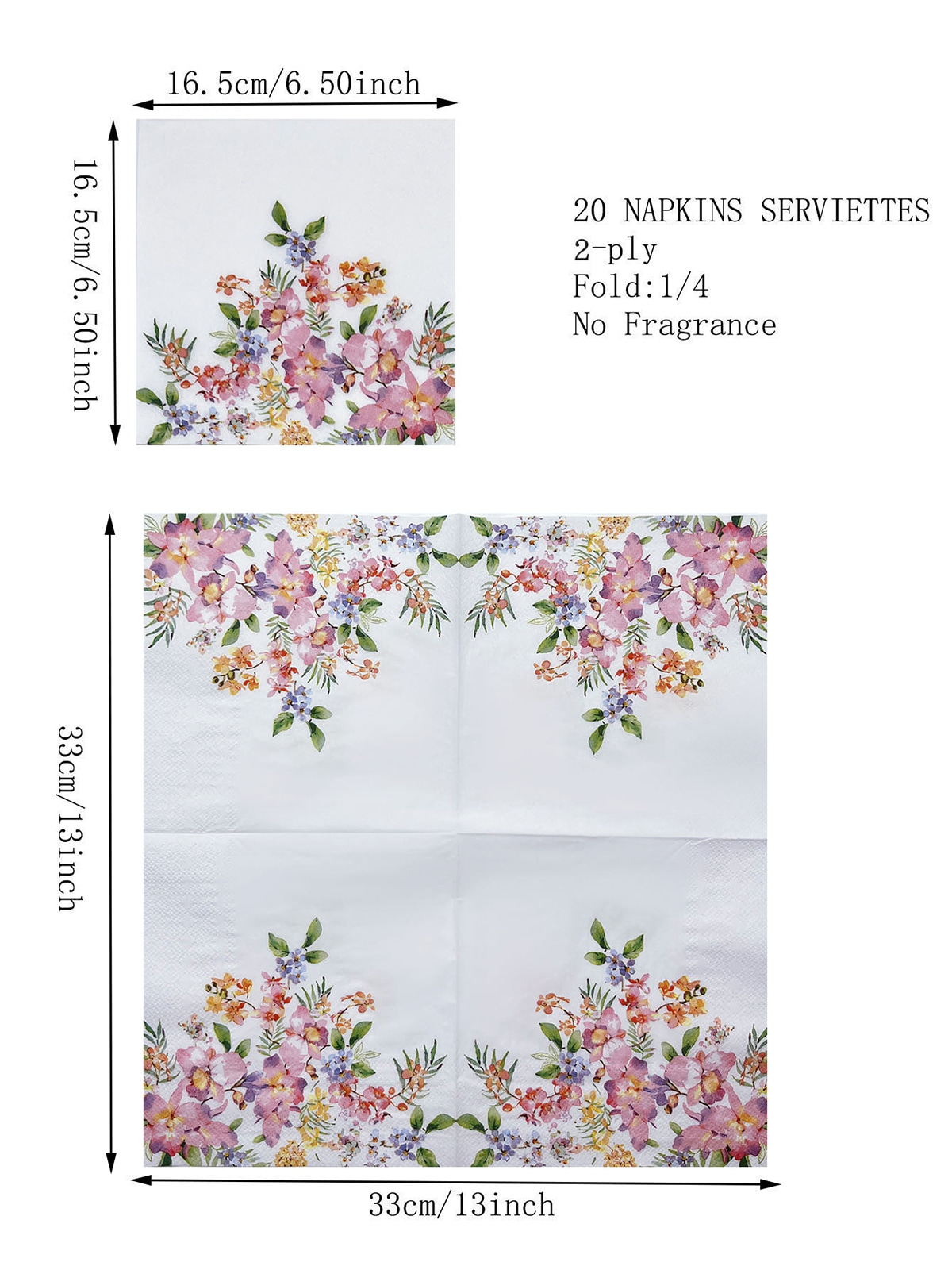 Spring Bright Floral Printing Colorful Paper Napkins