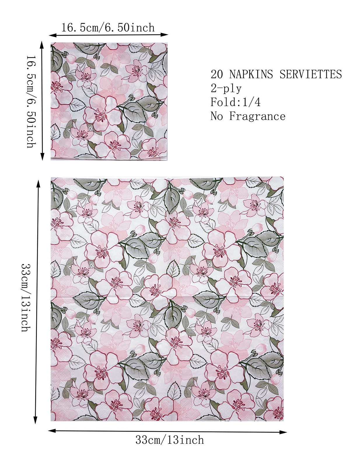 Spring Blossom Pink Floral Printing Colorful Paper Napkins